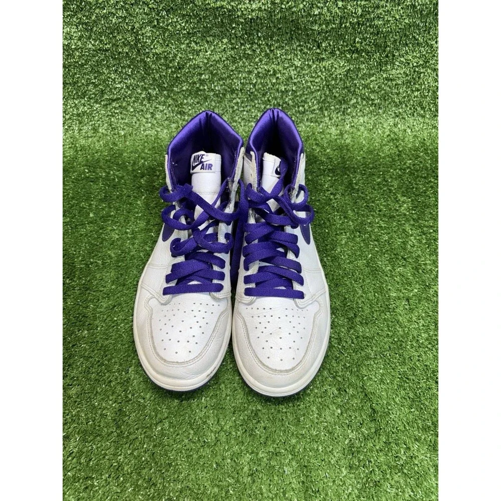 Nike Air Jordan 1 High OG Court Purple White Leather Sneakers Sz 8.5 CD0461-151